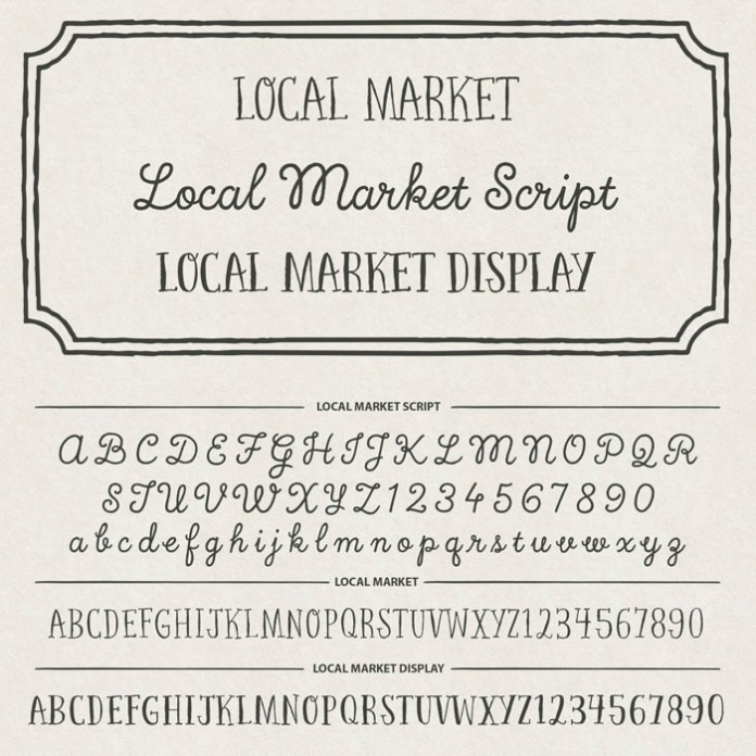 Local Market, a handmade font collection from foundry Cultivated Mind.