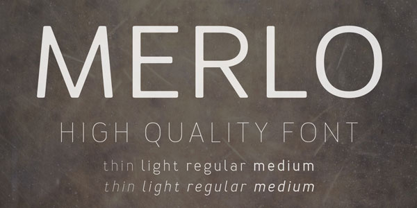 Merlo, a high quality font family consisting of 4 weights plus italics.