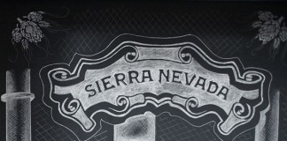 Sierra Nevada logo drawn with chalk.