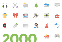 Download the 2000 flat icon pack.