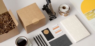 Simple, clean stationery and packaging design by Julia Kostreva.