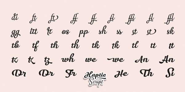 Stylish ligatures ensure a versatile typeface.