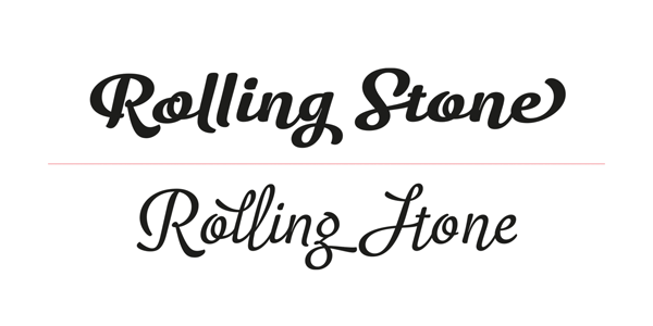 Rolling Stone title in two styles.