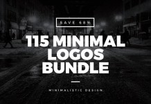115 minimal logos bundle - 68% off!