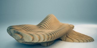 The flowing forms of this bench are inspired by the organic shapes found in the deep sea.