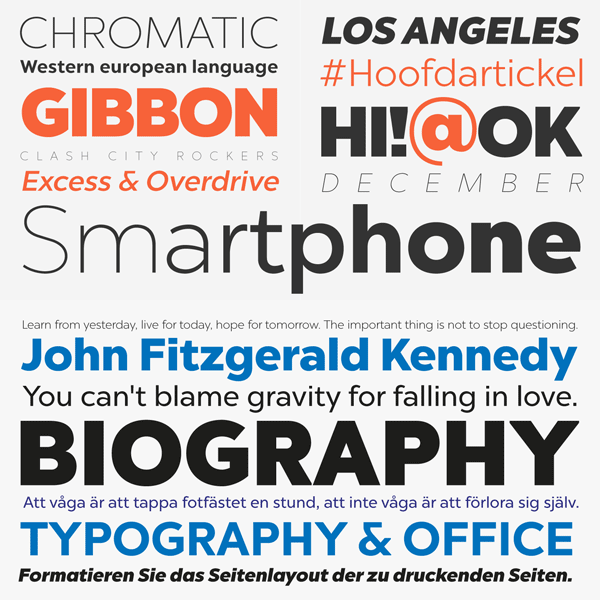This sans serif by type designer Olivier Gourvat is based on balance and quality.