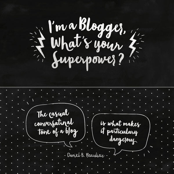 The Blog Script font works great with illustrations and graphics.