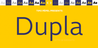 Dupla, a grotesk sans serif font family designed in 2015 by Josep Patau of foundry Tipo Pèpel.