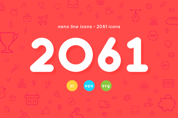2061 nano line icons including AI, EPS, and SVG vector files.