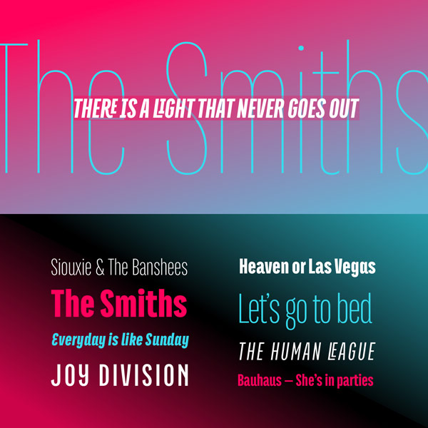Some type samples created with the Titular font family.