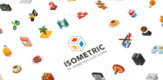 A download pack of 99 isometric flat icons.
