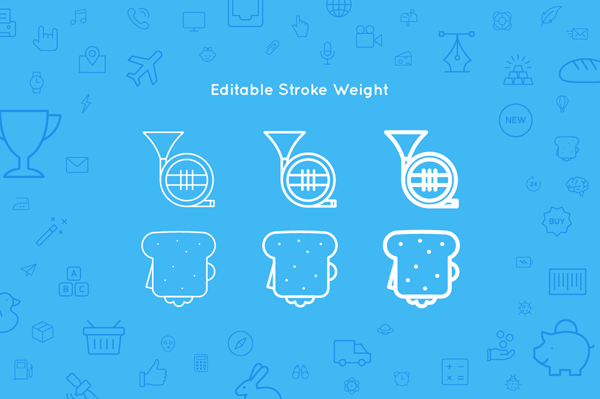 Editable stroke weights.
