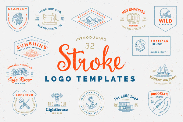 Stroke logo templates by Victor Barac.