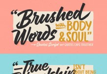 Quotes, a hand painted brush typeface with script and caps from Sudtipos.