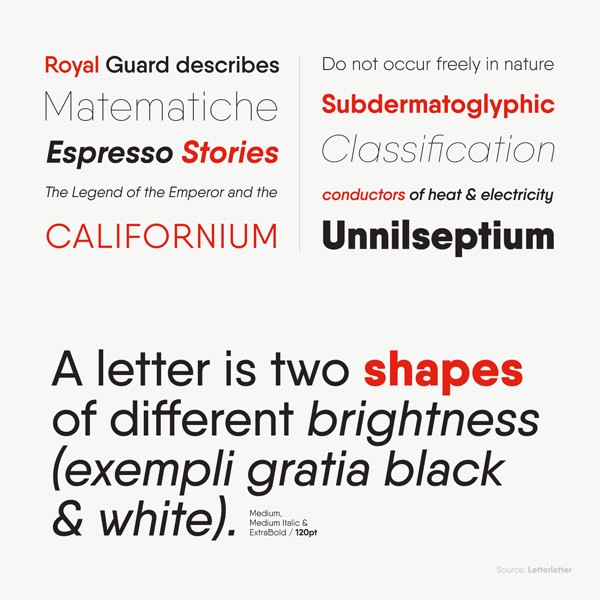 The Qanelas type family is equipped with 20 fonts.