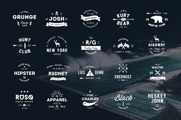 The bundle is packed with a great variety of logos and badges.