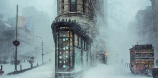 Flatiron Building captured by Michele Palazzo at New York City's record-breaking snowstorm in January 2016.