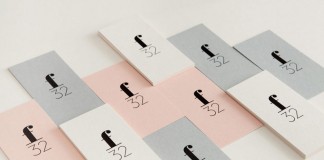The f32 logo printed on a collection of business cards.