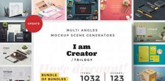 I am Creator Trilogy – Adobe Photoshop multi angles scene generators consisting of 1032 items and 123 scenes.