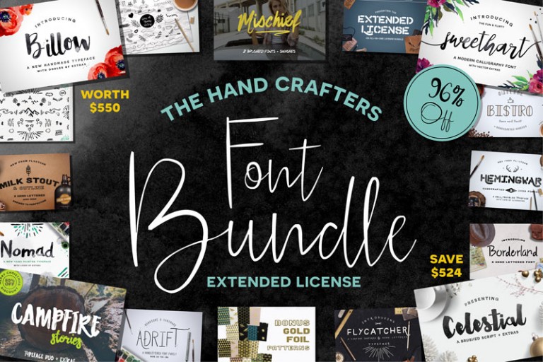 Font Bundle of Numerous Handcrafted Typefaces