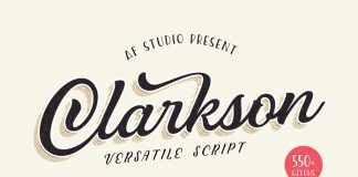 Clarkson Script font from AF Studio.