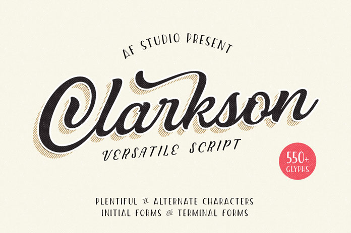 Clarkson Script font from AF Studio.