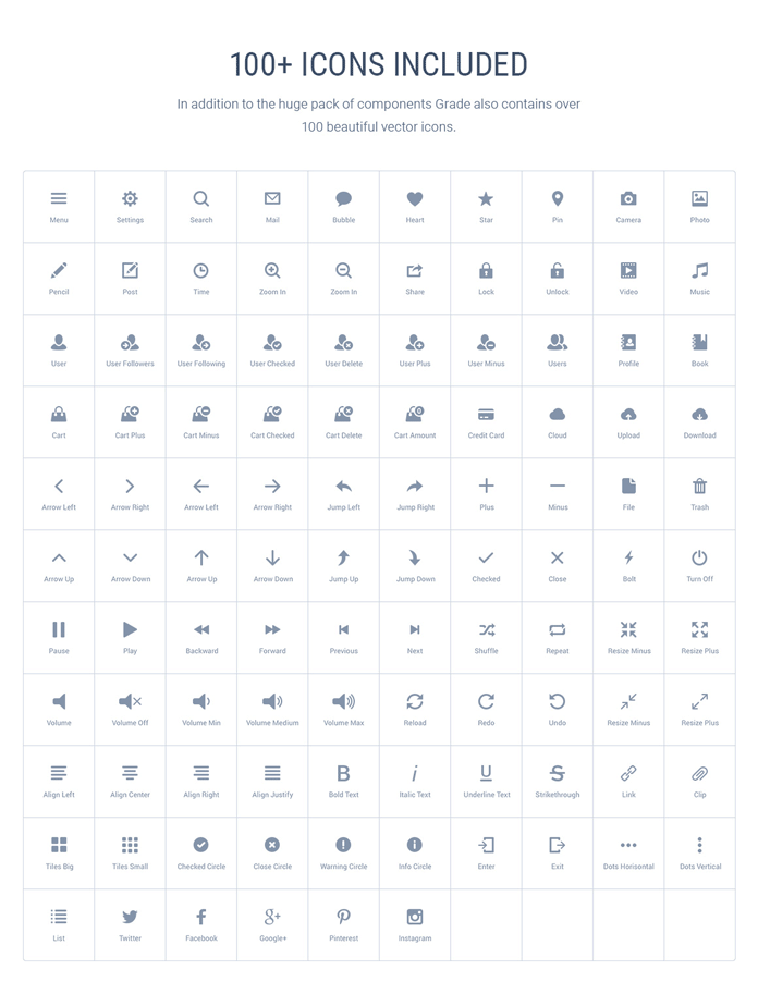 Over 100 icons included.