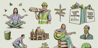 Illustrations by Andrew Fairclough for Australian supermarket chain Woolworths Metro.