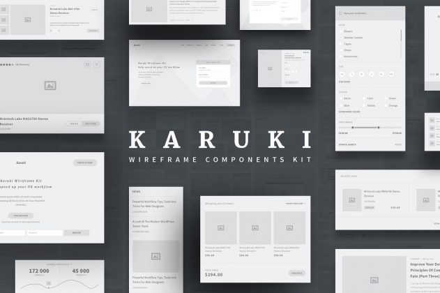 Karuki Wireframe Kit - User Interface Web Elements