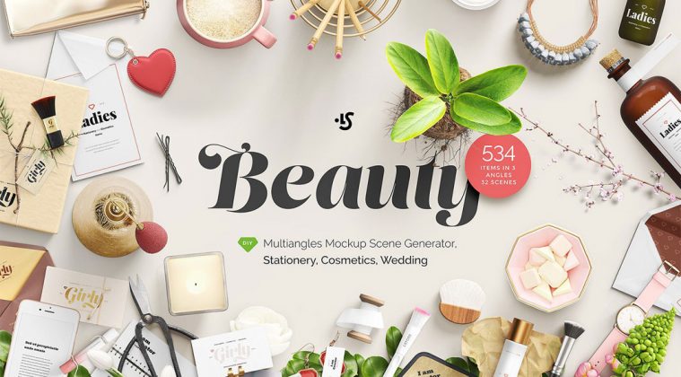 Download Beauty Mockup Scene Creator with Feminine Products