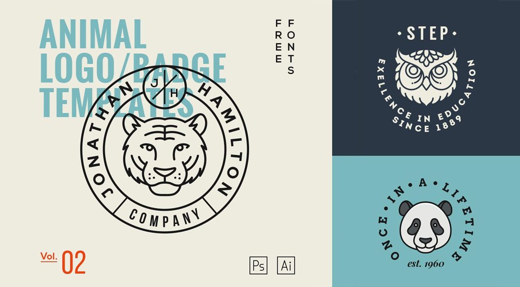 Animal logo templates from GraphicBurger.