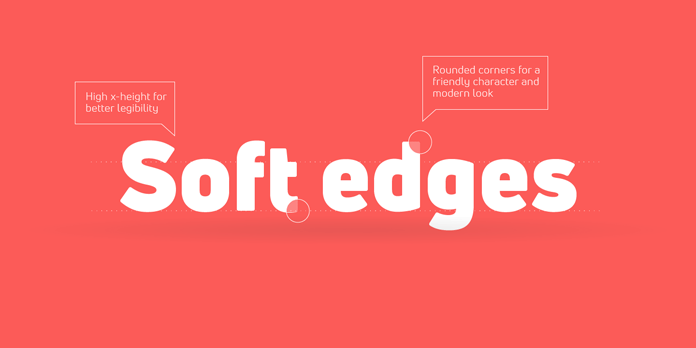 Modern sans serif with soft edges.