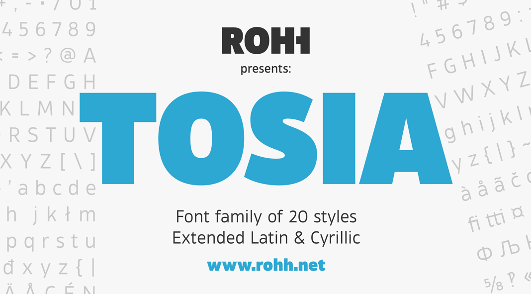 Tosia font family.
