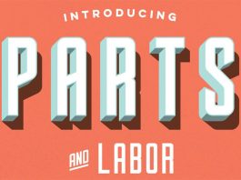 Parts & Labor - layered font by Joe Andrus.