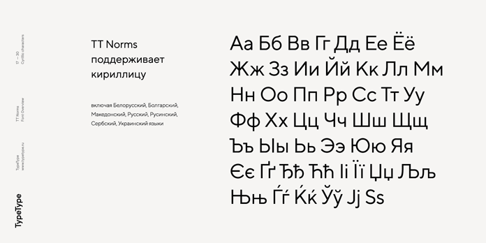TT Norms, Cyrillic letters