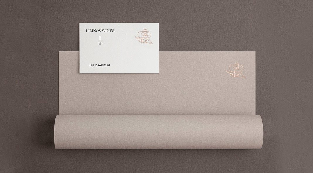 Limnos Wines brand identity by Luminous Design Group.