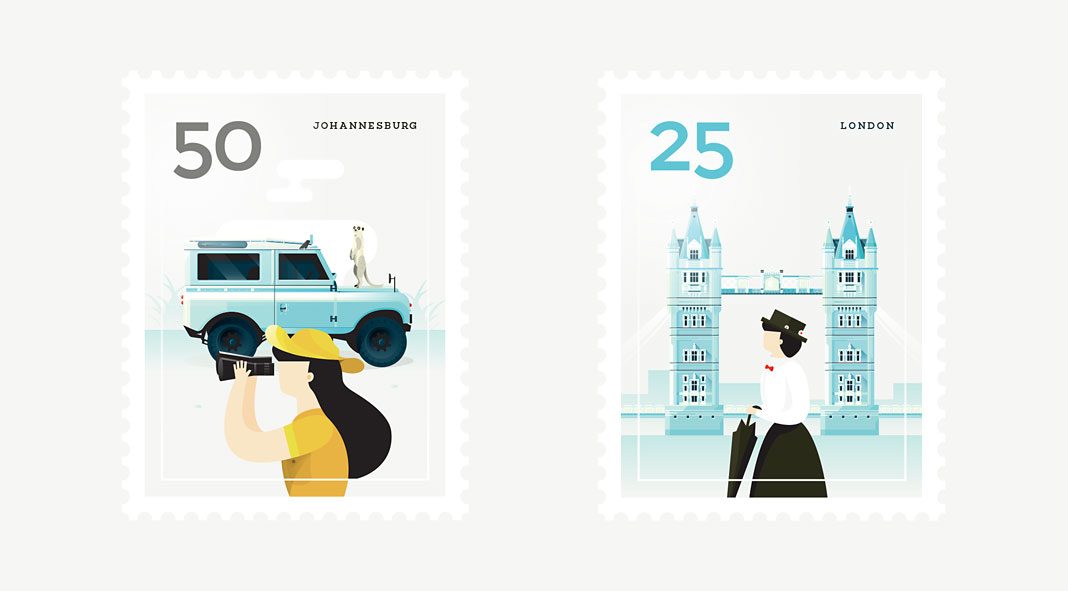 City stamps by Elen Winata