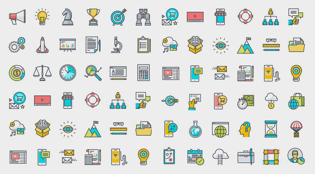 Thin Line Icons for Business and Marketing