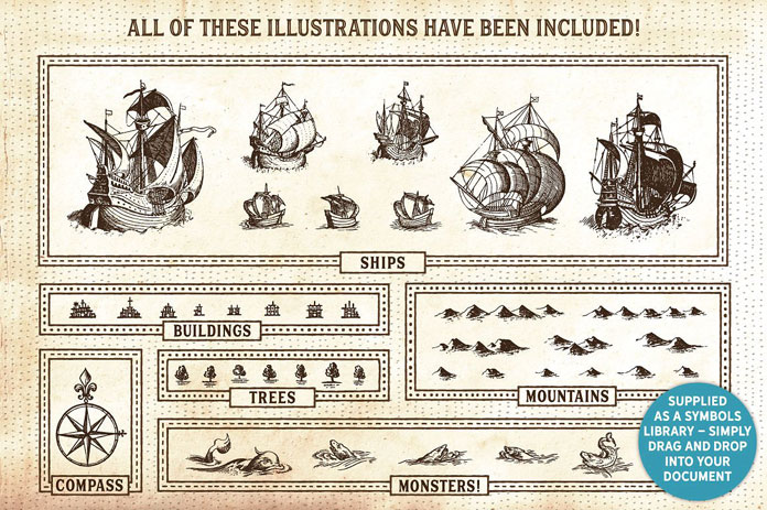 All of these illustrations are included.
