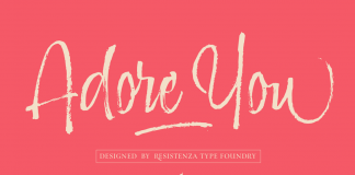 Adore You, a hand-lettered brush script font.