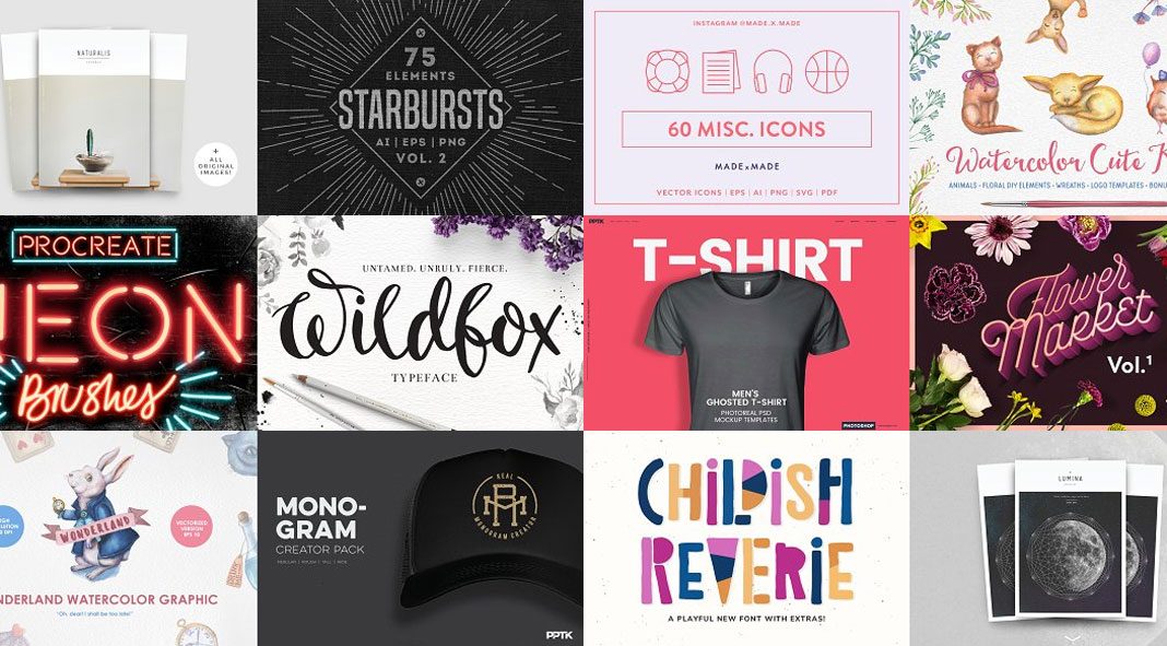 Big Summer Sale: graphic products August bundle from Creative Market