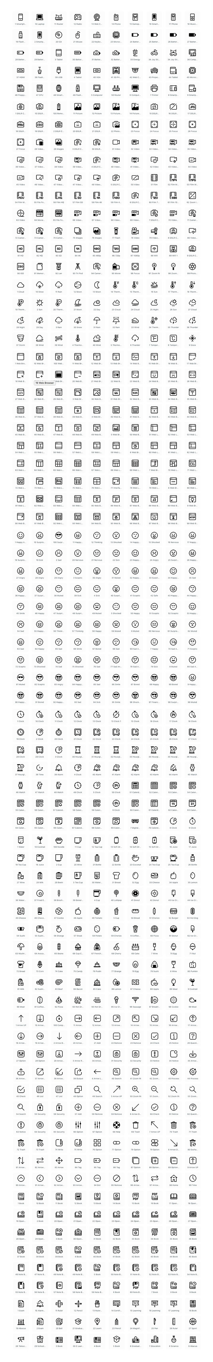 Icon overview.