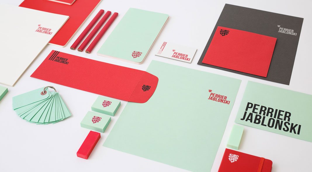 Perrier Jablonski branding and graphic design by Simon Laliberté, Gaetan Namouric, Veronika Žuvić.
