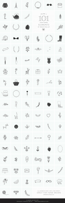 101 Hand Drawn Logo Elements as EPS and PSD
