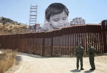 Installation on the border between Mexico and the US created by French artist JR.