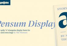 Pensum Display font family from TypeMates.