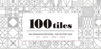 100 tiles – seamless patterns as vector and image files.