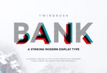 Bank – modern, layered display typeface.