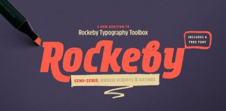 Rockeby Semi-Serif -brush script font family.