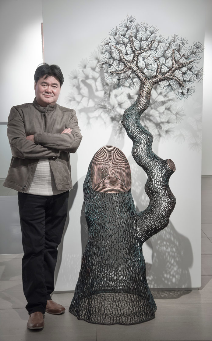 Lee Gil Rae’s Pine Tree presents a simulation of nature comprised solely from copper.